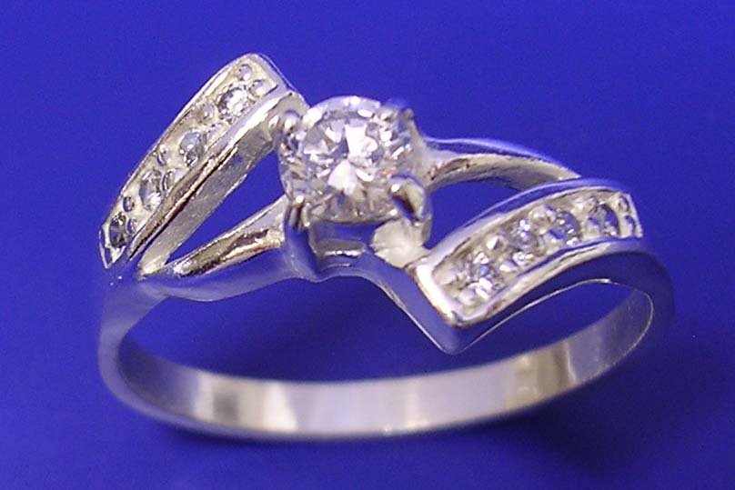 Brigita - prsten s čirými zirkony, Materiál: Stříbro, ryzost 925/1000
