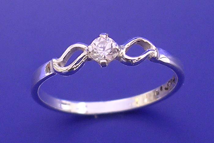 Stela - prsten s plastikou se zirkonem , Materiál: Stříbro, ryzost 925/1000
