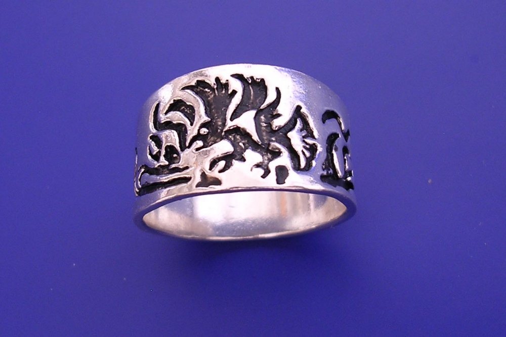 Prsten s plastikou orla P152, Materiál: Stříbro, ryzost 925/1000