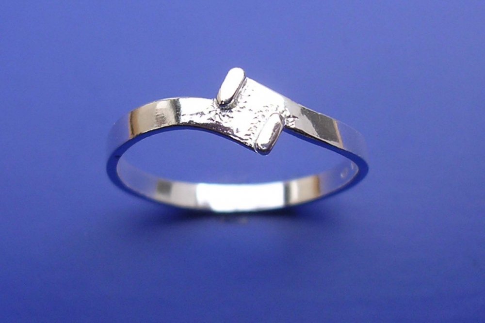 Prsten s plastikou P015, Materiál: Bílé zlato, ryzost 585/1000