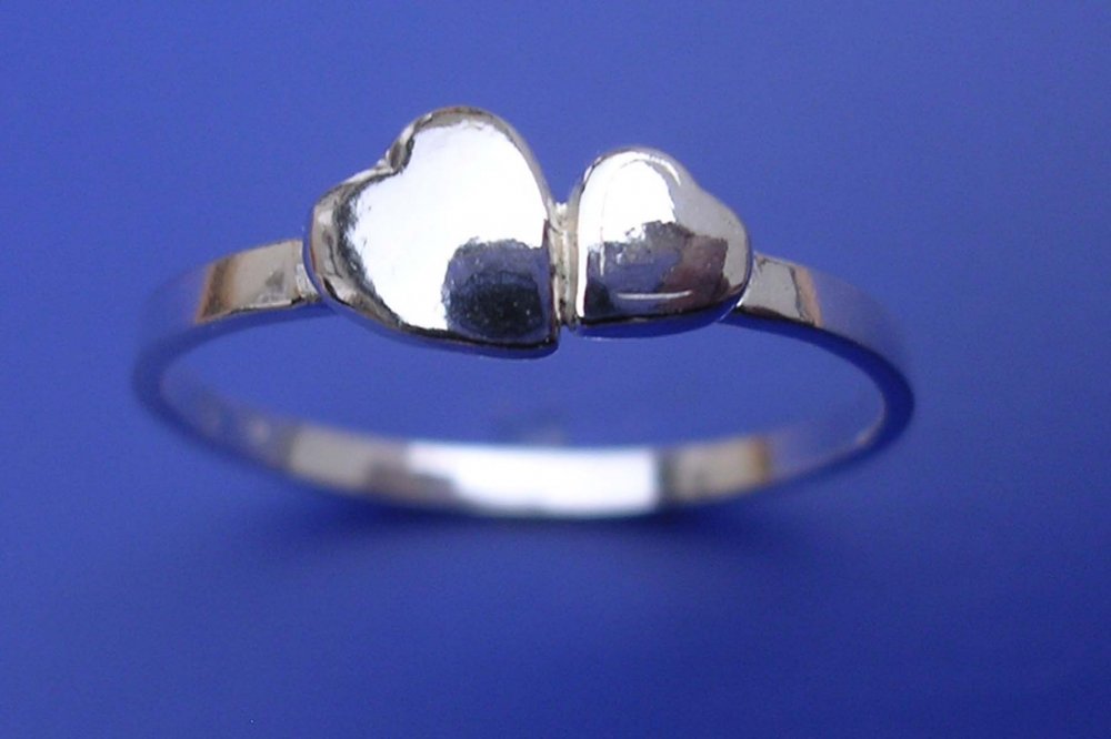 Prsten srdíčka P038, Materiál: Stříbro, ryzost 925/1000