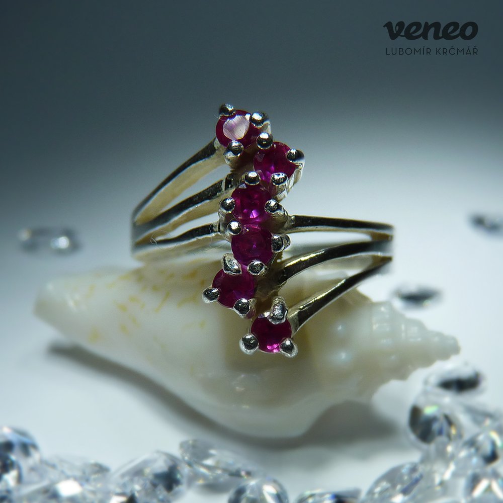 Verona - prsten s rubíny , Materiál: Stříbro, ryzost 925/1000